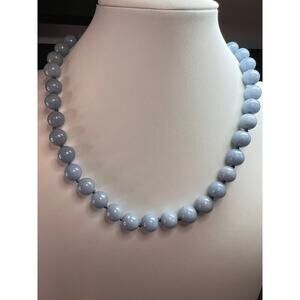 NEW Angelite beaded 18-20 inch necklace with vermeil yellow gold clasp